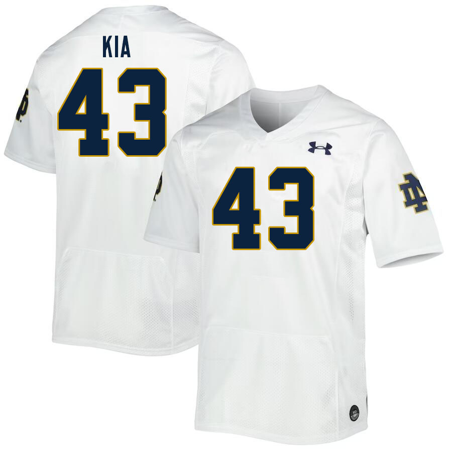 Men #43 Kahanu Kia Notre Dame Fighting Irish College Football Jerseys Stitched-White